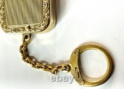 Vintage Reuge Ste-Croix Swiss Music Box Keychain Gold-Tone Wind-Up Works