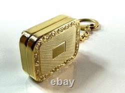 Vintage Reuge Ste-Croix Swiss Music Box Keychain Gold-Tone Wind-Up Works