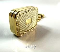Vintage Reuge Ste-Croix Swiss Music Box Keychain Gold-Tone Wind-Up Works