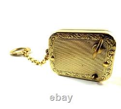 Vintage Reuge Ste-Croix Swiss Music Box Keychain Gold-Tone Wind-Up Works