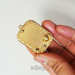 Vintage Reuge Swiss Made Ste Croix Music Box Pendant Gold Necklace