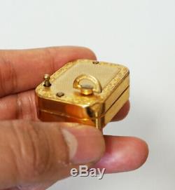 Vintage Reuge Swiss Made Ste Croix Music Box Pendant Gold Necklace