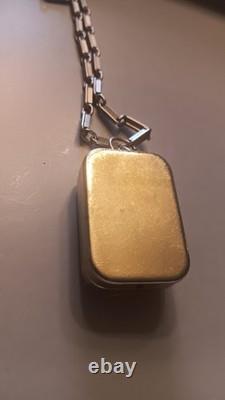 Vintage Reuge Swiss Miniature Music Box Necklace Pendant With Chain