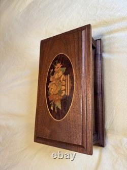 Vintage Reuge Swiss Music Box 36 Note 2 Tune Edelweiss Lara's Theme Marquetry