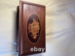 Vintage Reuge Swiss Music Box 36 Note 2 Tune Edelweiss Lara's Theme Marquetry