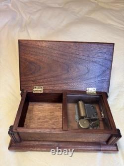 Vintage Reuge Swiss Music Box 36 Note 2 Tune Edelweiss Lara's Theme Marquetry