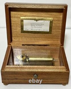 Vintage Reuge Swiss Music Box 36 Note Switzerland Happy Birthday + 2 More