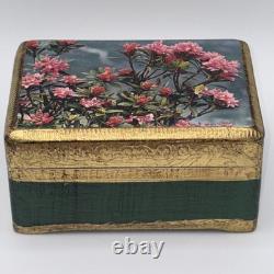 Vintage Reuge Swiss Music Box #402 Rhododendron Rare Lid Ste-Croix Stamped
