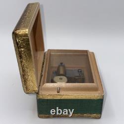 Vintage Reuge Swiss Music Box #402 Rhododendron Rare Lid Ste-Croix Stamped