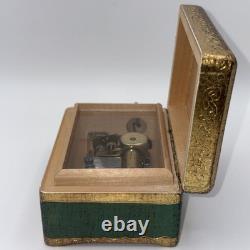 Vintage Reuge Swiss Music Box #402 Rhododendron Rare Lid Ste-Croix Stamped