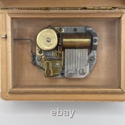 Vintage Reuge Swiss Music Box #402 Rhododendron Rare Lid Ste-Croix Stamped