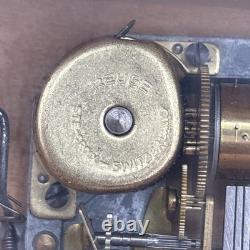 Vintage Reuge Swiss Music Box #402 Rhododendron Rare Lid Ste-Croix Stamped