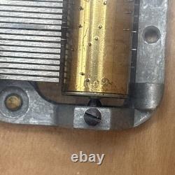 Vintage Reuge Swiss Music Box #402 Rhododendron Rare Lid Ste-Croix Stamped