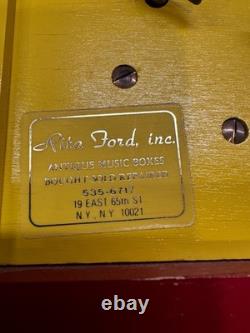 Vintage Reuge Swiss Music Box Animated Dancing Clown Tico Tico Rita Ford NYC