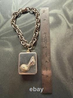 Vintage Reuge Swiss Music Box Charm Bracelet Working Jeweled Musical Note