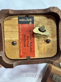 Vintage Reuge Swiss Music Box Composer Busts Schubert & Brahms Wood Work Great