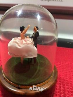 Vintage Reuge Swiss Music Box Dancing Couple -Works Perfectly