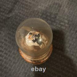 Vintage Reuge Swiss Music Box Emperor Waltz Dancing Couple Burled Wood Dome Read