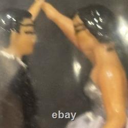 Vintage Reuge Swiss Music Box Emperor Waltz Dancing Couple Burled Wood Dome Read
