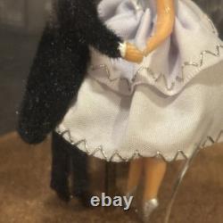Vintage Reuge Swiss Music Box Emperor Waltz Dancing Couple Burled Wood Dome Read