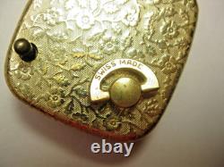 Vintage Reuge Swiss Music Box Gold Chunky Charm Bracelet Flowers ALL-OR Marking
