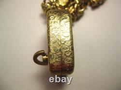 Vintage Reuge Swiss Music Box Gold Chunky Charm Bracelet Flowers ALL-OR Marking