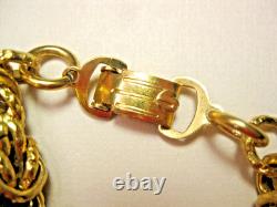 Vintage Reuge Swiss Music Box Gold Chunky Charm Bracelet Flowers ALL-OR Marking