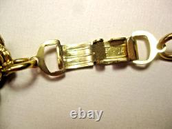 Vintage Reuge Swiss Music Box Gold Chunky Charm Bracelet Flowers ALL-OR Marking