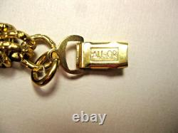 Vintage Reuge Swiss Music Box Gold Chunky Charm Bracelet Flowers ALL-OR Marking