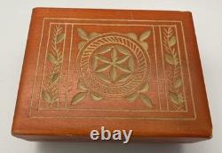 Vintage Reuge Swiss Music Box Hand Painted Wooden Jewelry Box Works Perfectly