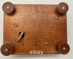 Vintage Reuge Swiss Music Box Hand Painted Wooden Jewelry Box Works Perfectly