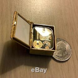 Vintage Reuge Swiss Music Box Pendant Silver 800 working book photo locket