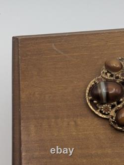 Vintage Reuge Swiss Music Box Raindrops Keep Fallin Wood Jewelry Box
