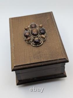 Vintage Reuge Swiss Music Box Raindrops Keep Fallin Wood Jewelry Box