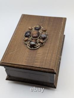 Vintage Reuge Swiss Music Box Raindrops Keep Fallin Wood Jewelry Box