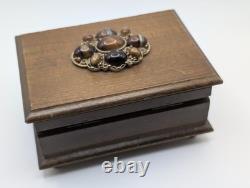 Vintage Reuge Swiss Music Box Raindrops Keep Fallin Wood Jewelry Box