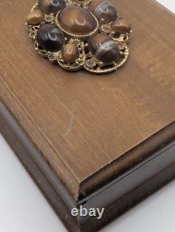 Vintage Reuge Swiss Music Box Raindrops Keep Fallin Wood Jewelry Box