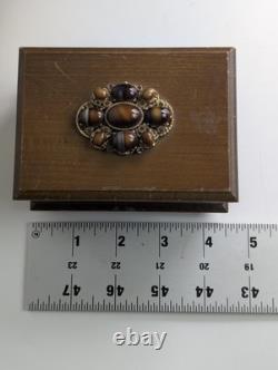 Vintage Reuge Swiss Music Box Raindrops Keep Fallin Wood Jewelry Box