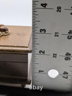 Vintage Reuge Swiss Music Box Raindrops Keep Fallin Wood Jewelry Box