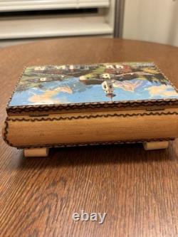 Vintage Reuge Swiss Musical Movement Wooden Music Box Tirol Hand Painted A4