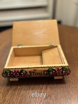 Vintage Reuge Swiss Musical Movement Wooden Music Box Tirol Hand Painted A4