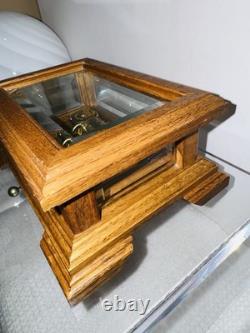 Vintage Reuge Swiss Romance Music Box Memory Andrew Lloyd Webber Glass Case Oak