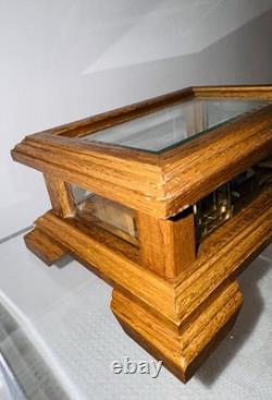 Vintage Reuge Swiss Romance Music Box Memory Andrew Lloyd Webber Glass Case Oak