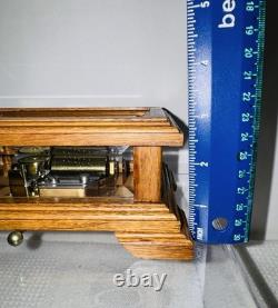 Vintage Reuge Swiss Romance Music Box Memory Andrew Lloyd Webber Glass Case Oak