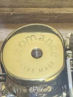 Vintage Reuge Swiss Romance Music Box Memory Andrew Lloyd Webber Glass Case Oak
