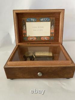 Vintage Reuge Swiss Sainte Croix Music Box Brahms Lullaby Song Of Love