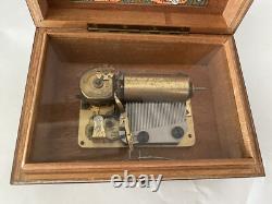 Vintage Reuge Swiss Sainte Croix Music Box Brahms Lullaby Song Of Love