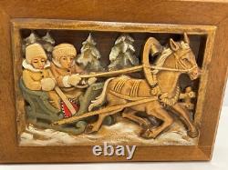 Vintage Reuge Switzwerland Music Box in German Kuno Bierling Wood Carved Box