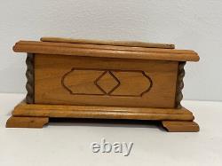 Vintage Reuge Switzwerland Music Box in German Kuno Bierling Wood Carved Box