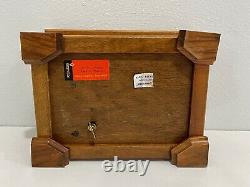 Vintage Reuge Switzwerland Music Box in German Kuno Bierling Wood Carved Box